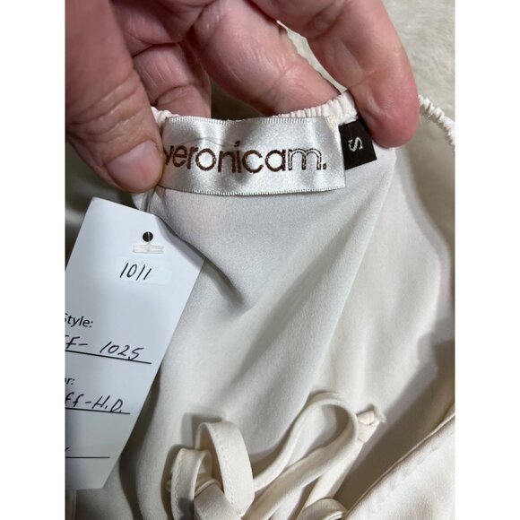 Veronica M buff H.D crepe spaghetti strap blouse women size small - Picture 9 of 9